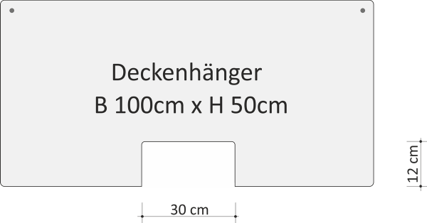 Spuckschutzwand abgehängt